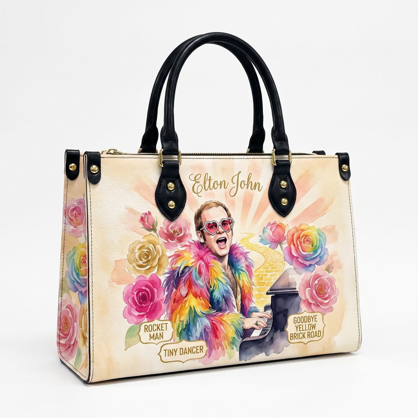 The Rocket Man Tribute Bag — Watercolour Hero on a clean white studio background (alternate angle)