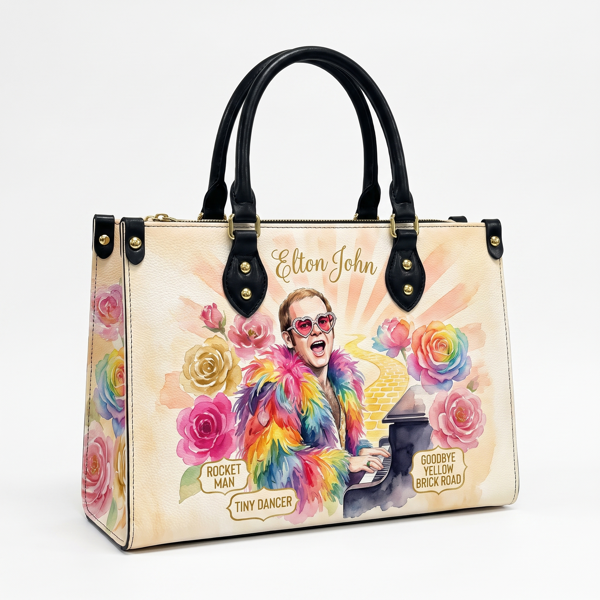 The Rocket Man Tribute Bag — Watercolour Hero on a clean white studio background (alternate angle)